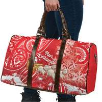 New Zealand Christmas In July Travel Bag Funny Santa Sheep Meri Kirihimete Red LT14 - Polynesian Pride