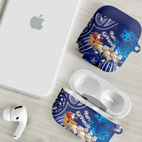 New Zealand Christmas In July AirPods Case Funny Santa Sheep Meri Kirihimete Blue LT14 - Polynesian Pride