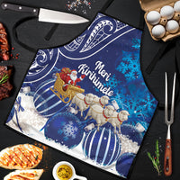 New Zealand Christmas In July Apron Funny Santa Sheep Meri Kirihimete Blue LT14 Blue - Polynesian Pride