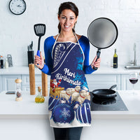 New Zealand Christmas In July Apron Funny Santa Sheep Meri Kirihimete Blue LT14 - Polynesian Pride