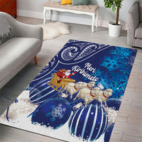 New Zealand Christmas In July Area Rug Funny Santa Sheep Meri Kirihimete Blue LT14 - Polynesian Pride