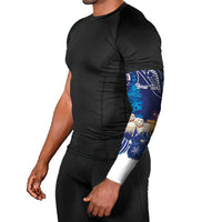 New Zealand Christmas In July Personalised Arm Sleeves Funny Santa Sheep Meri Kirihimete Blue LT14 - Polynesian Pride