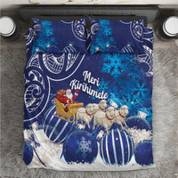 New Zealand Christmas In July Bedding Set Funny Santa Sheep Meri Kirihimete Blue LT14 Blue - Polynesian Pride