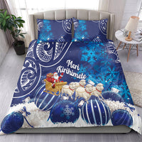 New Zealand Christmas In July Bedding Set Funny Santa Sheep Meri Kirihimete Blue LT14 - Polynesian Pride