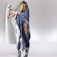 New Zealand Christmas In July Hooded Blanket Funny Santa Sheep Meri Kirihimete Blue LT14 - Polynesian Pride