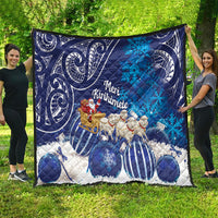 New Zealand Christmas In July Quilt Funny Santa Sheep Meri Kirihimete Blue LT14 - Polynesian Pride