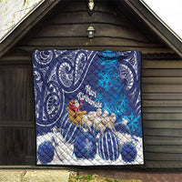 New Zealand Christmas In July Quilt Funny Santa Sheep Meri Kirihimete Blue LT14 - Polynesian Pride