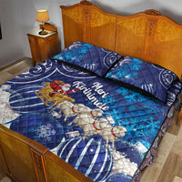 New Zealand Christmas In July Quilt Bed Set Funny Santa Sheep Meri Kirihimete Blue LT14 - Polynesian Pride