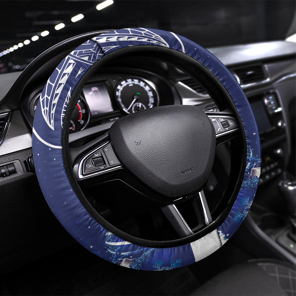 New Zealand Christmas In July Steering Wheel Cover Funny Santa Sheep Meri Kirihimete Blue LT14 Universal Fit Blue - Polynesian Pride