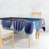 New Zealand Christmas In July Tablecloth Funny Santa Sheep Meri Kirihimete Blue LT14 - Polynesian Pride