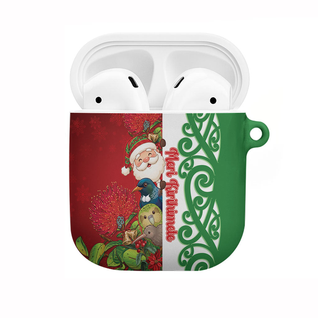 Meri Kirihimete New Zealand AirPods Case Cute Santa NZ Animals and Pohutukawa LT14 Red - Polynesian Pride