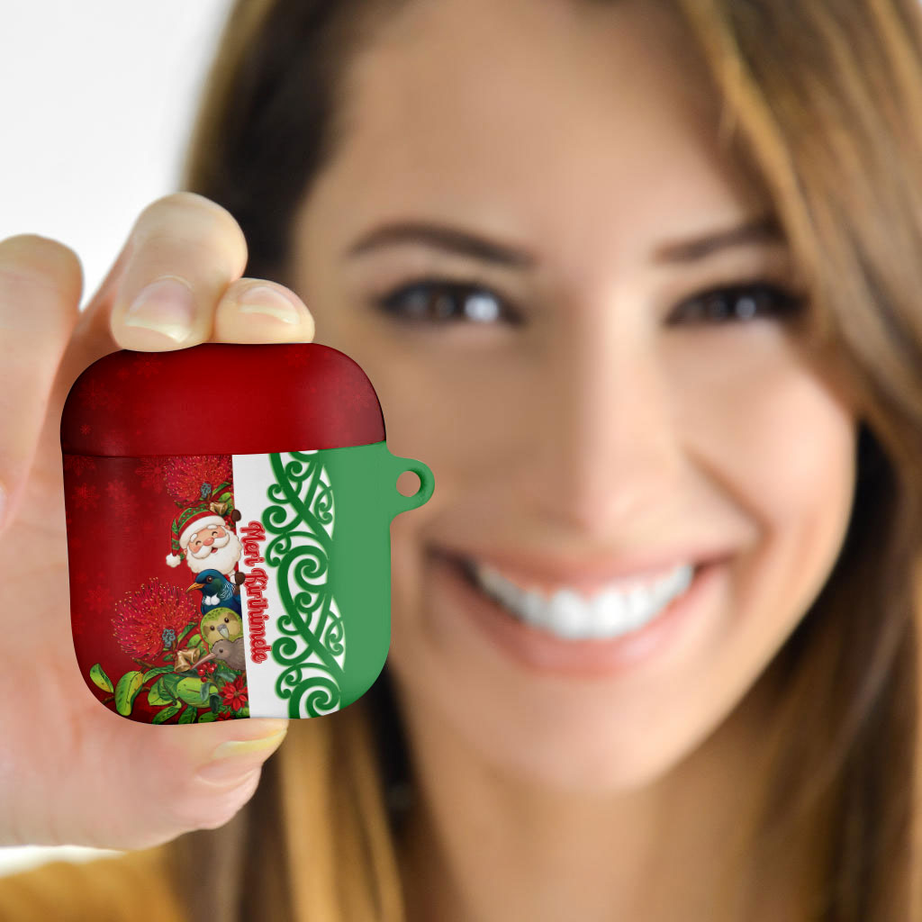 Meri Kirihimete New Zealand AirPods Case Cute Santa NZ Animals and Pohutukawa LT14 - Polynesian Pride
