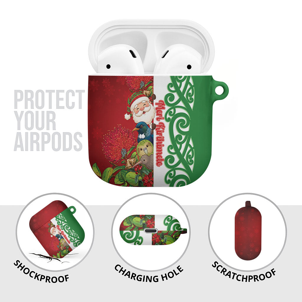 Meri Kirihimete New Zealand AirPods Case Cute Santa NZ Animals and Pohutukawa LT14 - Polynesian Pride