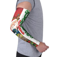 Meri Kirihimete New Zealand Personalised Arm Sleeves Cute Santa NZ Animals and Pohutukawa LT14 - Polynesian Pride