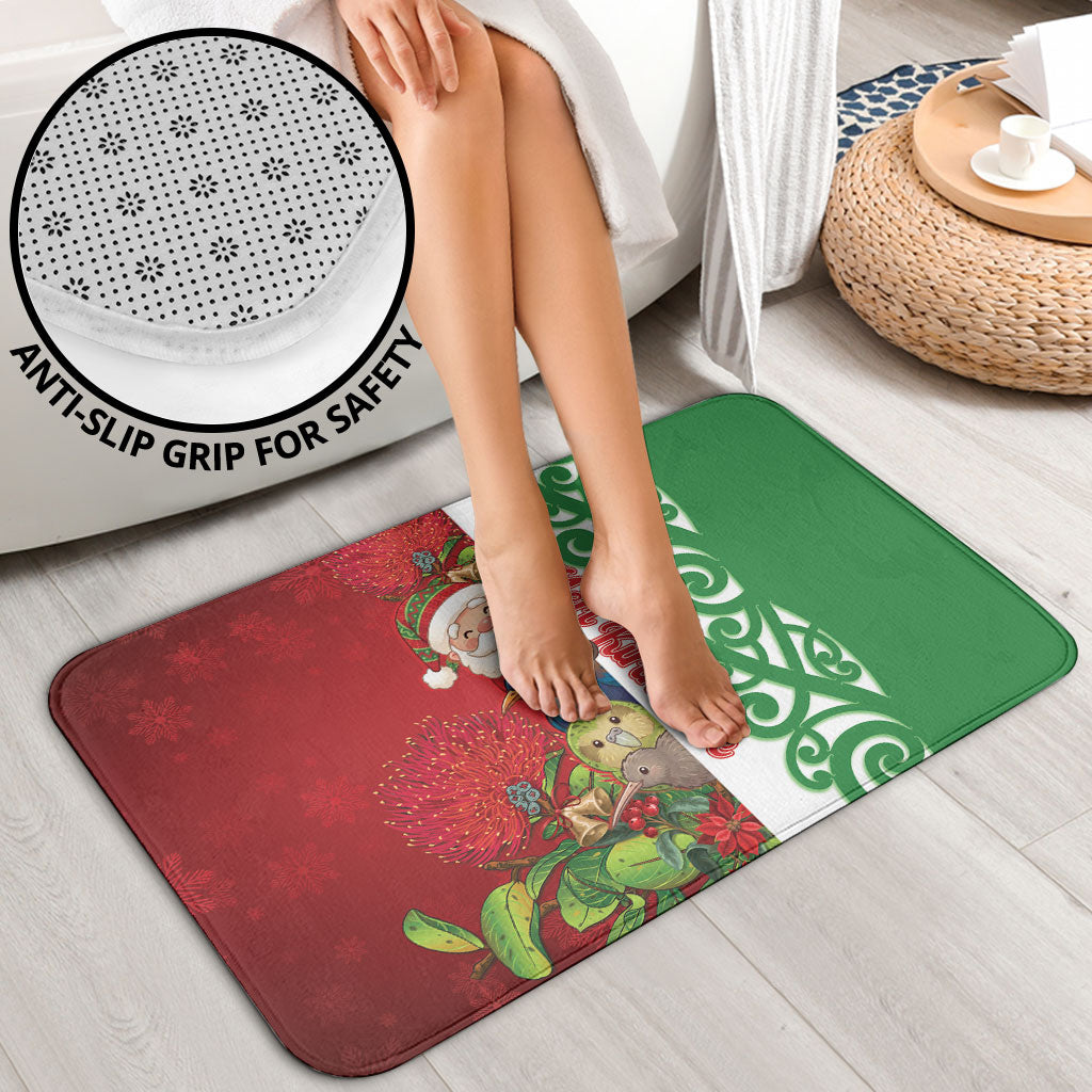 Meri Kirihimete New Zealand Bathroom Set Cute Santa NZ Animals and Pohutukawa LT14 - Polynesian Pride
