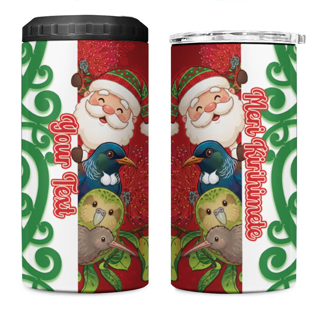 Meri Kirihimete New Zealand Personalised 4 in 1 Can Cooler Tumbler Cute Santa NZ Animals and Pohutukawa LT14 One Size: 16 oz Red - Polynesian Pride