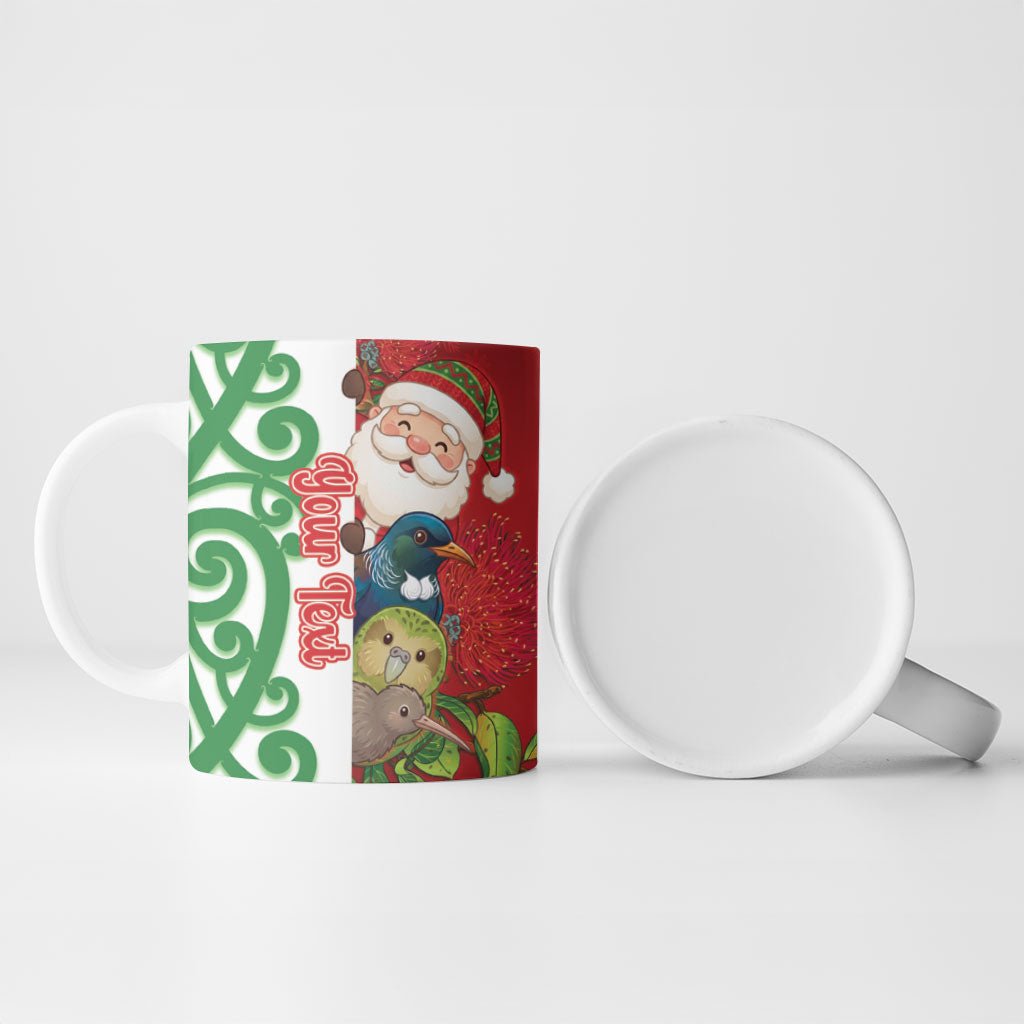 Meri Kirihimete New Zealand Personalised Ceramic Mug Cute Santa NZ Animals and Pohutukawa LT14 - Polynesian Pride