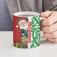 Meri Kirihimete New Zealand Personalised Ceramic Mug Cute Santa NZ Animals and Pohutukawa LT14 - Polynesian Pride