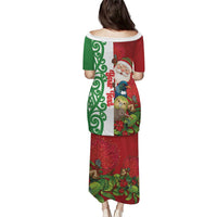 Meri Kirihimete New Zealand Personalised Family Matching Puletasi and Hawaiian Shirt Cute Santa NZ Animals and Pohutukawa LT14 - Polynesian Pride