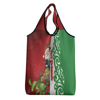 Meri Kirihimete New Zealand Grocery Bag Cute Santa NZ Animals and Pohutukawa LT14 - Polynesian Pride