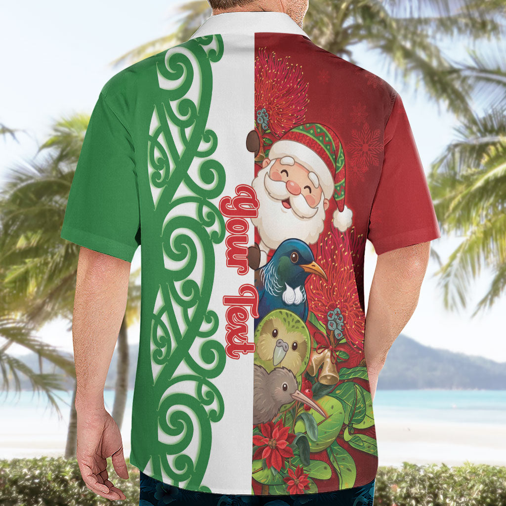 Meri Kirihimete New Zealand Personalised Hawaiian Shirt Cute Santa NZ Animals and Pohutukawa LT14 - Polynesian Pride