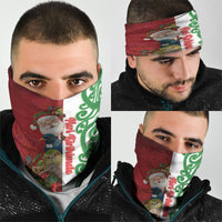 Meri Kirihimete New Zealand Neck Gaiter Cute Santa NZ Animals and Pohutukawa LT14 - Polynesian Pride