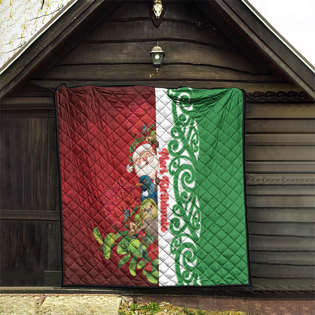 Meri Kirihimete New Zealand Quilt Cute Santa NZ Animals and Pohutukawa LT14 - Polynesian Pride