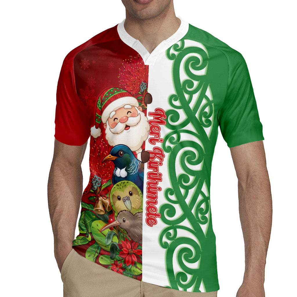 Meri Kirihimete New Zealand Personalised Rugby Jersey Cute Santa NZ Animals and Pohutukawa LT14 - Polynesian Pride