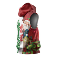Meri Kirihimete New Zealand Personalised Sleeveless Hoodie Cute Santa NZ Animals and Pohutukawa LT14 - Polynesian Pride
