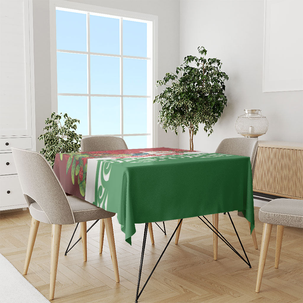 Meri Kirihimete New Zealand Tablecloth Cute Santa NZ Animals and Pohutukawa LT14 - Polynesian Pride