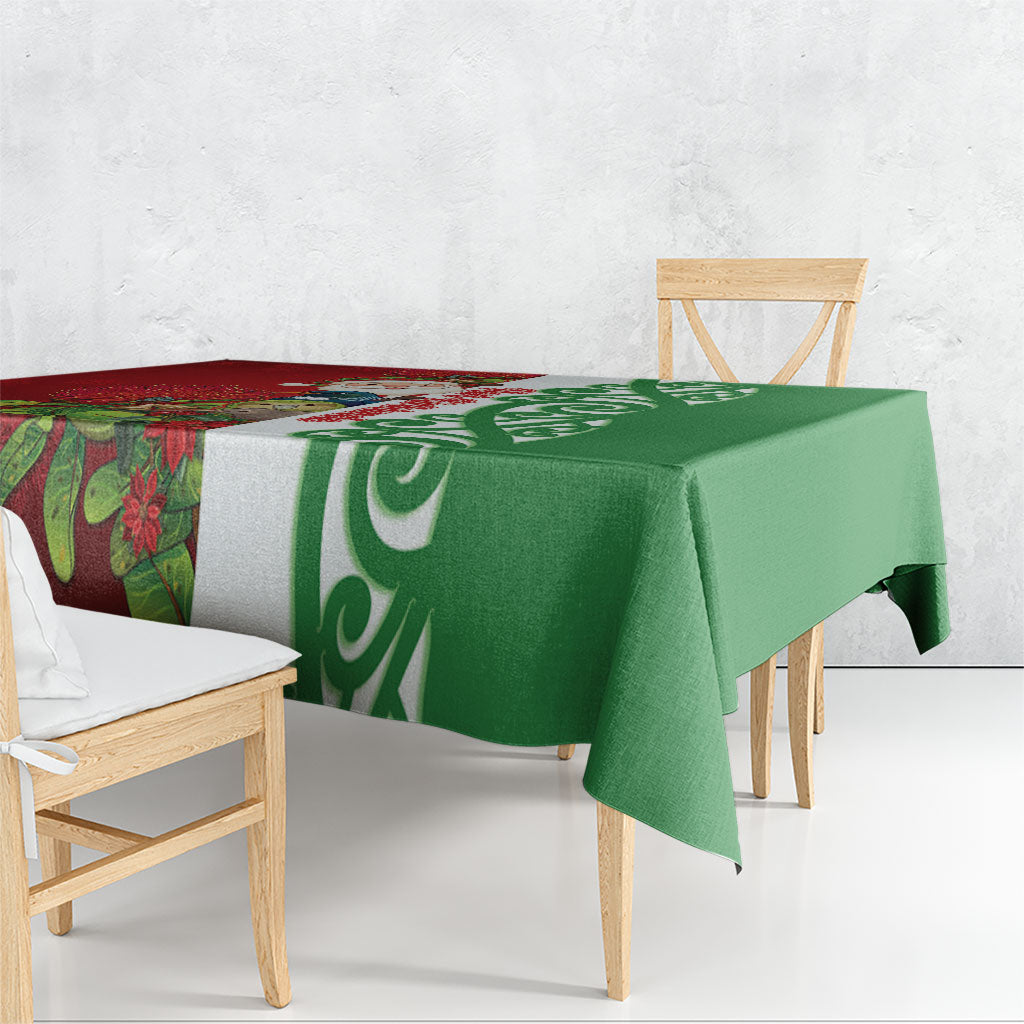 Meri Kirihimete New Zealand Tablecloth Cute Santa NZ Animals and Pohutukawa LT14 - Polynesian Pride