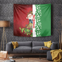 Meri Kirihimete New Zealand Tapestry Cute Santa NZ Animals and Pohutukawa LT14 Red - Polynesian Pride