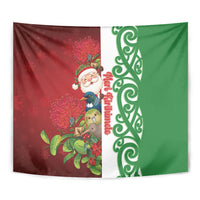 Meri Kirihimete New Zealand Tapestry Cute Santa NZ Animals and Pohutukawa LT14 - Polynesian Pride