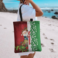 Meri Kirihimete New Zealand Tote Bag Cute Santa NZ Animals and Pohutukawa LT14 - Polynesian Pride