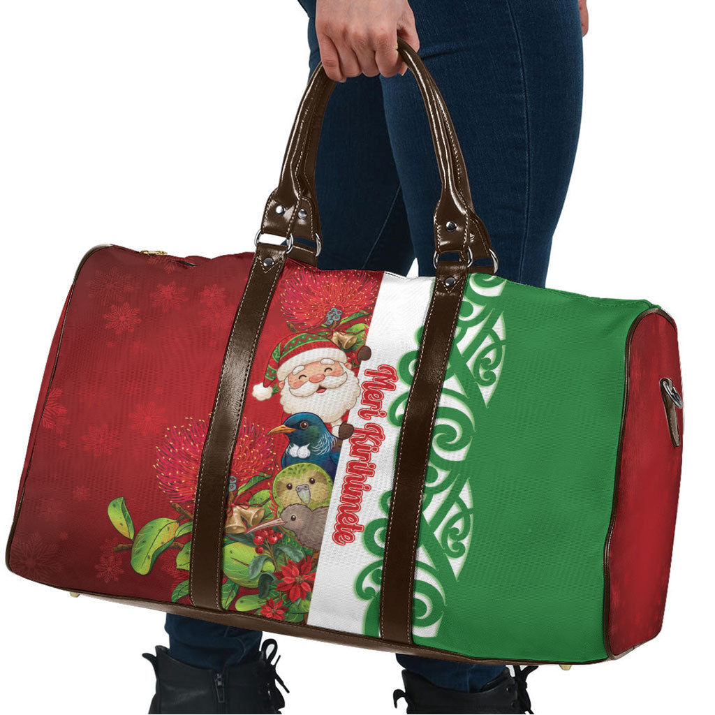 Meri Kirihimete New Zealand Travel Bag Cute Santa NZ Animals and Pohutukawa LT14 - Polynesian Pride