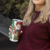 Meri Kirihimete New Zealand Personalised Tumbler Cup Cute Santa NZ Animals and Pohutukawa LT14 - Polynesian Pride