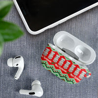 New Zealand Christmas In July AirPods Case Meri Kirihimete Hei Tiki Taniko Motifs Seamless LT14 - Polynesian Pride
