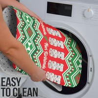 New Zealand Christmas In July Bathroom Set Meri Kirihimete Hei Tiki Taniko Motifs Seamless LT14 - Polynesian Pride
