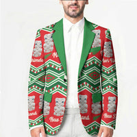 New Zealand Christmas In July Blazer Meri Kirihimete Hei Tiki Taniko Motifs Seamless LT14 - Polynesian Pride