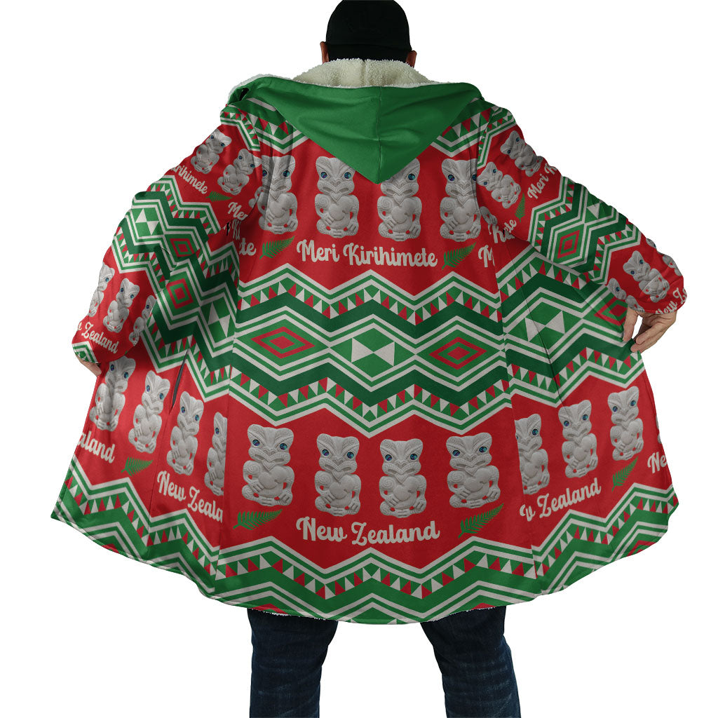 New Zealand Christmas In July Cloak Meri Kirihimete Hei Tiki Taniko Motifs Seamless LT14 - Polynesian Pride