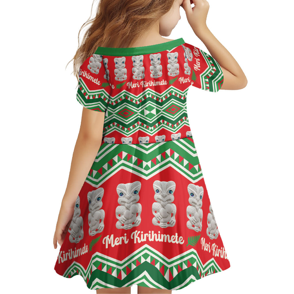 New Zealand Christmas In July Family Matching Puletasi and Hawaiian Shirt Meri Kirihimete Hei Tiki Taniko Motifs Seamless LT14 - Polynesian Pride