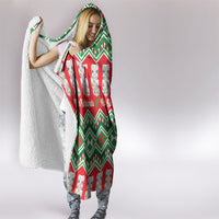 New Zealand Christmas In July Hooded Blanket Meri Kirihimete Hei Tiki Taniko Motifs Seamless LT14 - Polynesian Pride