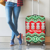 New Zealand Christmas In July Luggage Cover Meri Kirihimete Hei Tiki Taniko Motifs Seamless LT14 - Polynesian Pride