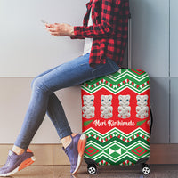 New Zealand Christmas In July Luggage Cover Meri Kirihimete Hei Tiki Taniko Motifs Seamless LT14 - Polynesian Pride