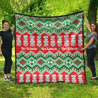 New Zealand Christmas In July Quilt Meri Kirihimete Hei Tiki Taniko Motifs Seamless LT14 - Polynesian Pride