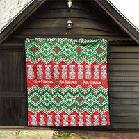 New Zealand Christmas In July Quilt Meri Kirihimete Hei Tiki Taniko Motifs Seamless LT14 - Polynesian Pride