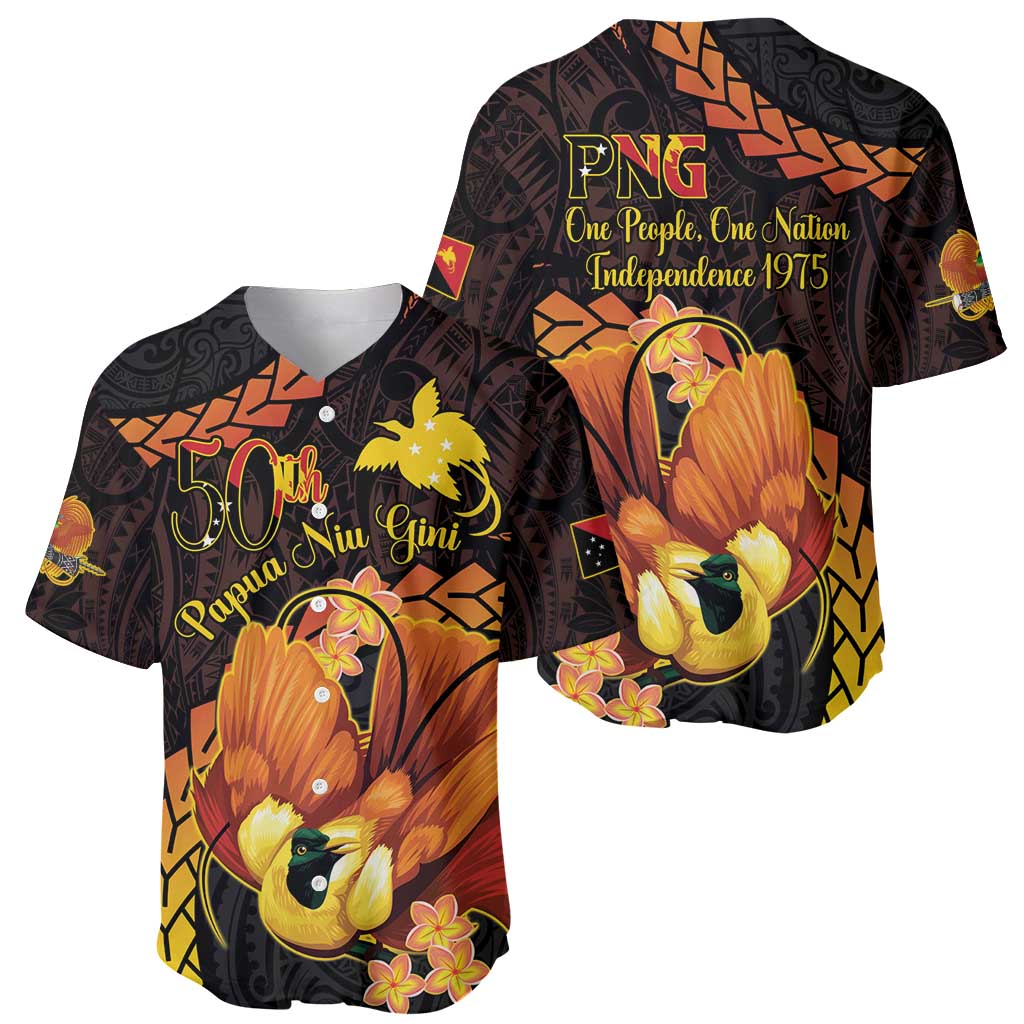Papua New Guinea Independence Day Baseball Jersey 50th Anniversary Papua Niu Gini Bird Of Paradise LT14 - Polynesian Pride