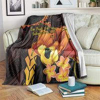 Papua New Guinea Independence Day Blanket 50th Anniversary Papua Niu Gini Bird Of Paradise LT14 Black - Polynesian Pride