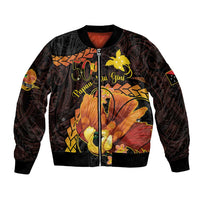 Papua New Guinea Independence Day Bomber Jacket 50th Anniversary Papua Niu Gini Bird Of Paradise LT14 Unisex Black - Polynesian Pride