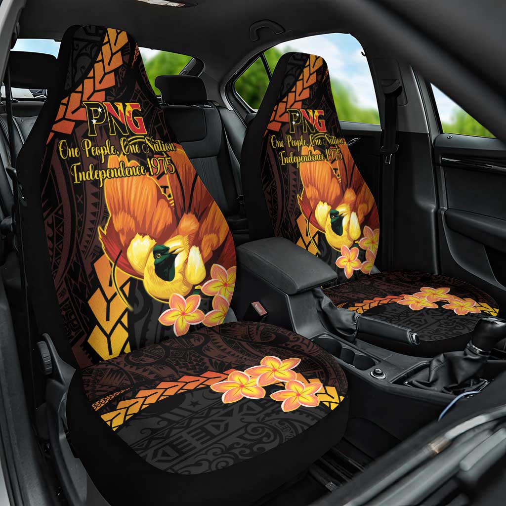 Papua New Guinea Independence Day Car Seat Cover 50th Anniversary Papua Niu Gini Bird Of Paradise LT14 One Size Black - Polynesian Pride